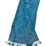 Pashmina  Wrap Shawl 100% Cashmere Blue Paisley Photo 0