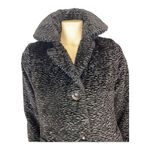 Vintage Persian Jet Black Faux Fur coat by PORTRAIT size PP 0 Photo 1