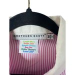 Gretchen Scott Women's Button Down Shirt Size M Pink White Striped Long Sleeve Size M Photo 2