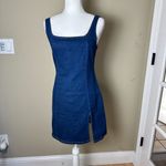 SheIn NWT  Petite Medium Stretch Denim Jeans Jean Mini Dress with Slit Photo 1