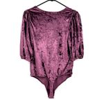 Free People Intimately Free Size Large Short Sleeve Bodysuit Purple Velvet NWT Photo 1