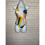 Bar III bar lll‎ Women's XS Halter One Piece Swimsuit Geometric Print Photo 1