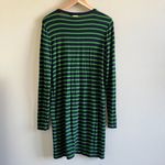 Michael Kors Navy Green Striped Soft Knit Long Sleeve T-shirt Dress S Photo 5