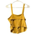 American Eagle  Yellow‎ Cropped Tank Size Small Button Front Boho Peasant Hippie Photo 1