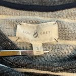 Lou & grey Oversized Gray and White Striped Crewneck Sweatshirt Side Zipper S Photo 2