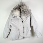 Yves Salomon YS Army Silver Lined Utility Parka with Removable Fur Trim Hood Size 2 Photo 1
