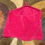 Urban Outfitters Hot Pink Chenille Sweater Material Ruched Crop Halter Top Small Photo 3