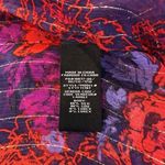 Ella Moss  Silk Floral Purple Red Gold Metallic Stripe Sheer Tie Neck Blouse sz M Photo 9