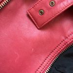 Balmain  Red Leather Moto Jacket Photo 3