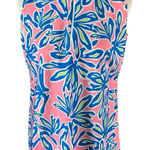 Katherine Way Zip Front Top M Pink Blue Abstract Print Sleeveless Golf Size M Photo 0