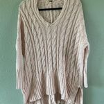 Free People  easy cable knit v-neck pullover S pink Photo 0