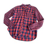 Via Penny Lane Reworked Apparel Elton John Graphic Plaid Flannel Button Up Shirt Red Size M Photo 1