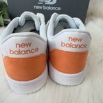 New Balance  BB80 Low-Top Leather Sneakers, White/Orange, Size 11/EU 43 Photo 5