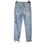American Eagle  Jeans Womens 4 Light Wash Distressed Cropped Mom High Rise Photo 4