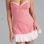 Red and White Gingham Dress Photo 3