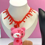 Pink and Red Bear Necklace Photo 0