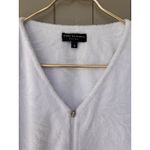 Miss Elaine Relax Housecoat Small Seersucker White 3/4 Sleeve Zip Short Robe Photo 2