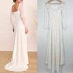 Lulus  Lovingly Yours White Mesh Long Sleeve Maxi Dress Size XS Wedding Bride Photo 5