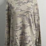 Mono B rayon soft military print oversize sweatshirt. Size Small. Gray Photo 0