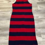 a.n.d. eawy Red & Navy Blue Sleeveless Midi Dress with 1 side Slit Size Small Photo 5