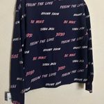 Blue and Pink Pajama Set with Playful Text Design Size M Photo 2