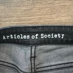 Articles of Society Distressed Black Wash Skinny Jeans Raw Hem Denim Photo 1