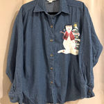Source Unknown Women’s Denim Christmas Natural Impressions Top Photo 0