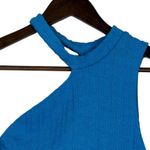 ZARA NWT Cut Out Cable Knit Sleeveless Stretch Cropped Top Round Neck L Blue Photo 3