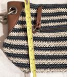 The Sak  Indio Purse Crochet Blue Cream Leather Strap Photo 5