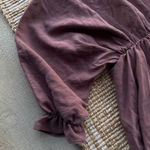 ZARA  Mauve Mini Dress Women’s M Balloon Sleeve Cinched Waist Cottagecore Photo 4