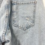ZARA  High Rise button fly straight leg distressed denim jeans sz 4 Photo 6