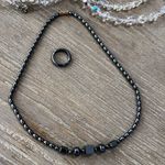 Vintage Black Beaded Necklace hematite stones matches other vintage items Photo 4