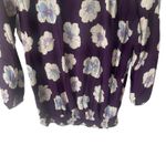 Old Navy Women's Size Medium Purple Hibiscus Floral 3/4 Sleeve Top Photo 2