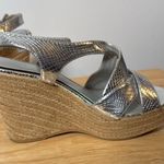 Cato Metallic Silver Snakeskin Wedges size 8.5 Photo 6