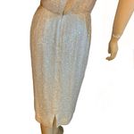 VINTAGE 1960'S CREAM SILK COCKTAIL DRESS WITH SEQUINS (APPX S/M) Size M Photo 8