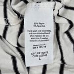 Kaileigh White Black Striped Long Sleeves Ruffle Neck Top L NWOT Photo 3