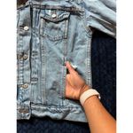 Old Navy  Womens Denim Trucker Jacket Y2K‎  Distressed Size Small Photo 5