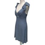 Trina Turk Blue White Striped Casual Beach Sun Dress Summer Spring Size 8 Photo 2