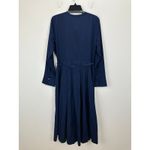 Madewell  Tie Waist Midi Shirtdress Classic Minimalist Midnight Navy US 8 NWT Photo 10