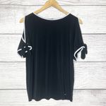 Ivanka Trump  Black & White Trim Open Tie Sleeve Blouse Top Size Small Photo 10