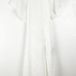 Lulus Sincere Sweetness White Textured Open Back Front Slit Midi Dress Medium Photo 0