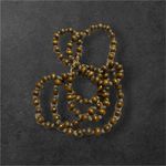 Vintage Womens chunky tiered wooden beaded lariat rope necklace beachy islander Brown Photo 1