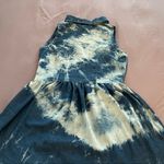 Cotton Express  tie dye chambray 100% cotton blue buttoned mini dress, size S Photo 11