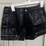 Black Leather Shorts Size L Photo 0