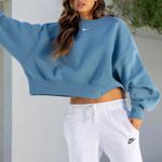 Nike Sportswear Phoenix Fleece Over-Oversized Crew-Neck Sweatshirt Blue NWT XL Photo 7