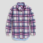 Vineyard Vines Brushed Shirt Jacket Size XS Pink BlueOversized Plaid Shacket Photo 10