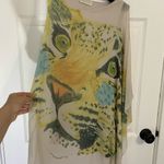 ZARA Animal Print Mini Dress Beige Chiffon Small Photo 6