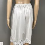 Vanity Fair Vintage  Half Slip Size Small Long Silver Light Gray Wide Lace Nylon Photo 3