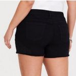 Torrid Denim Shorts Size 10 Black Embroidered Cotton Spandex NWT SS-1494 Photo 2