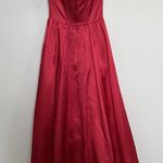 Gunne Sax Size 3 Dress Strapless Red Satin Sequin Cocktail Party Vintage 90s Photo 7